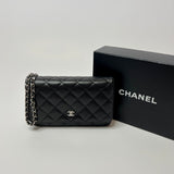 Chanel Wallet On Chain In Black Lambskin Leather