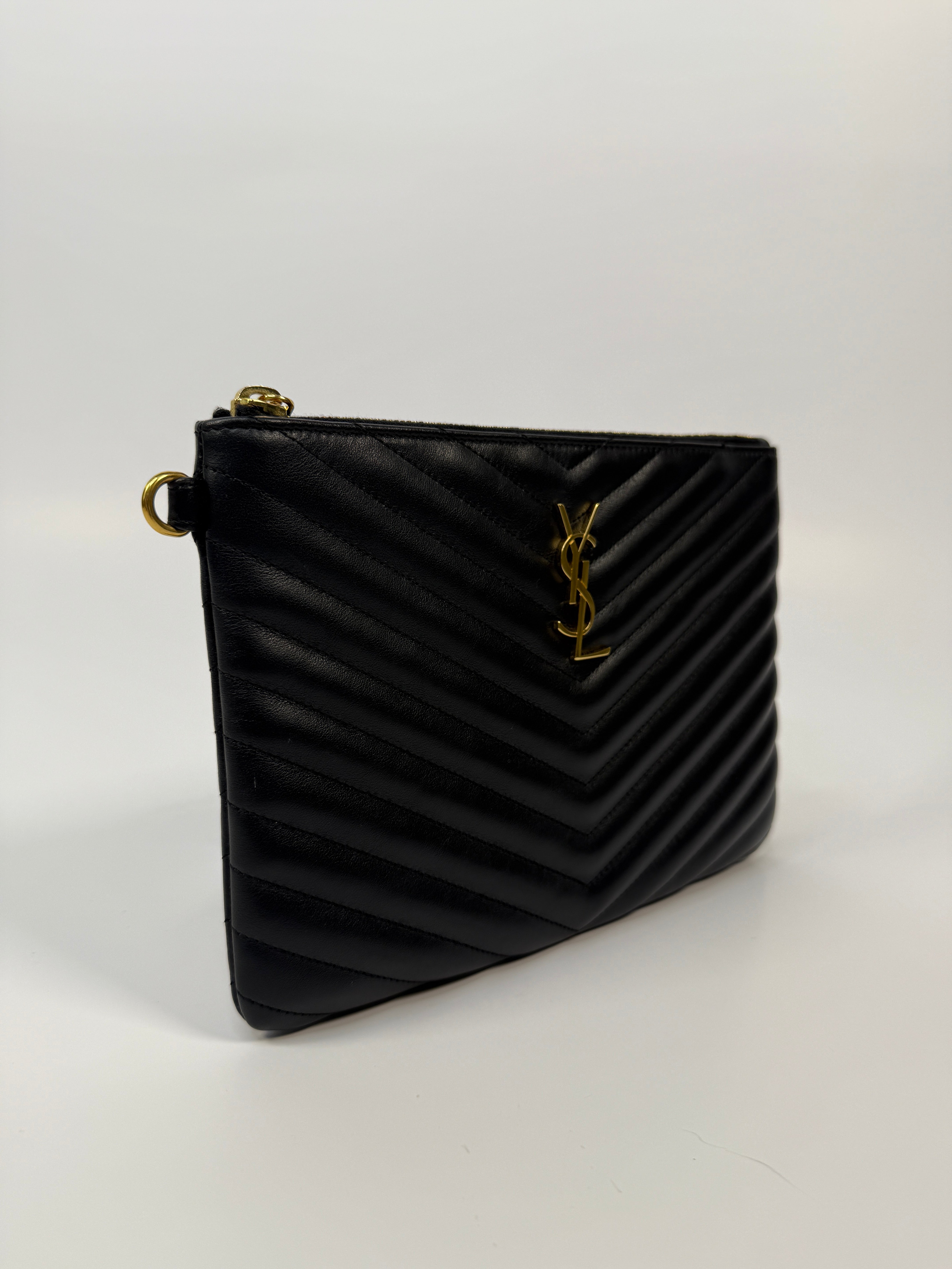 Saint Laurent Cassandre Matelassé Leather Pouch