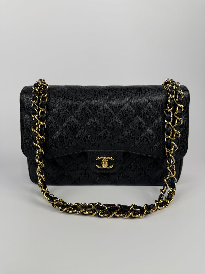Chanel Jumbo Classic Double Flap In Black Caviar GHW