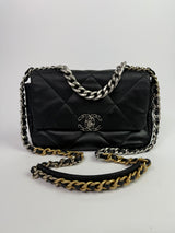 Chanel 19 Small In Black Lambskin Leather