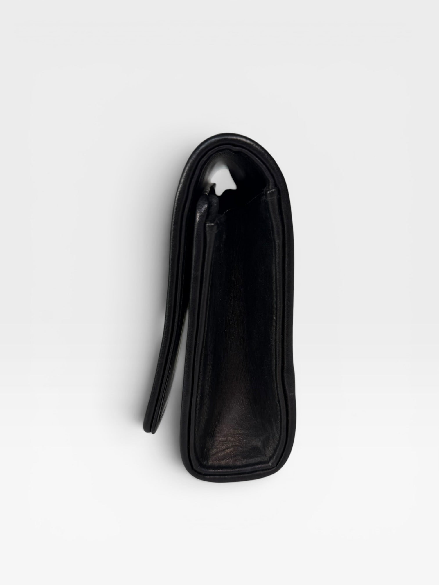 Saint Laurent Kate Long Clutch In Black Leather Gold Hardware. 100% authentic and preloved in very good condition