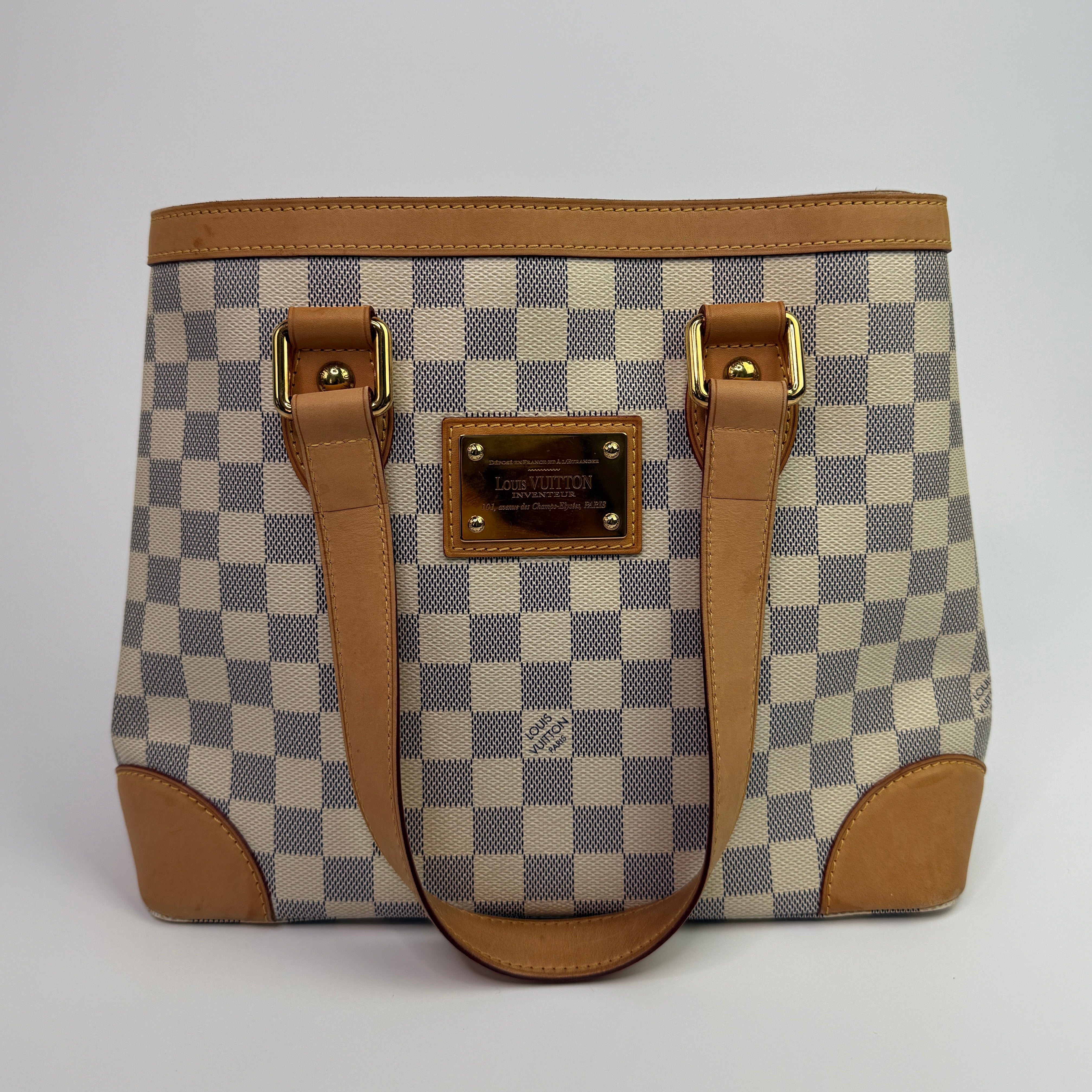 Louis Vuitton Damier Azur Hampstead MM Tote Bag
