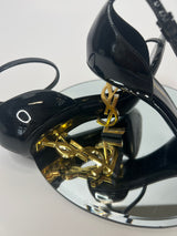 Saint Laurent Black Opyum Sandals (Size 37.5 /UK 4.5 )