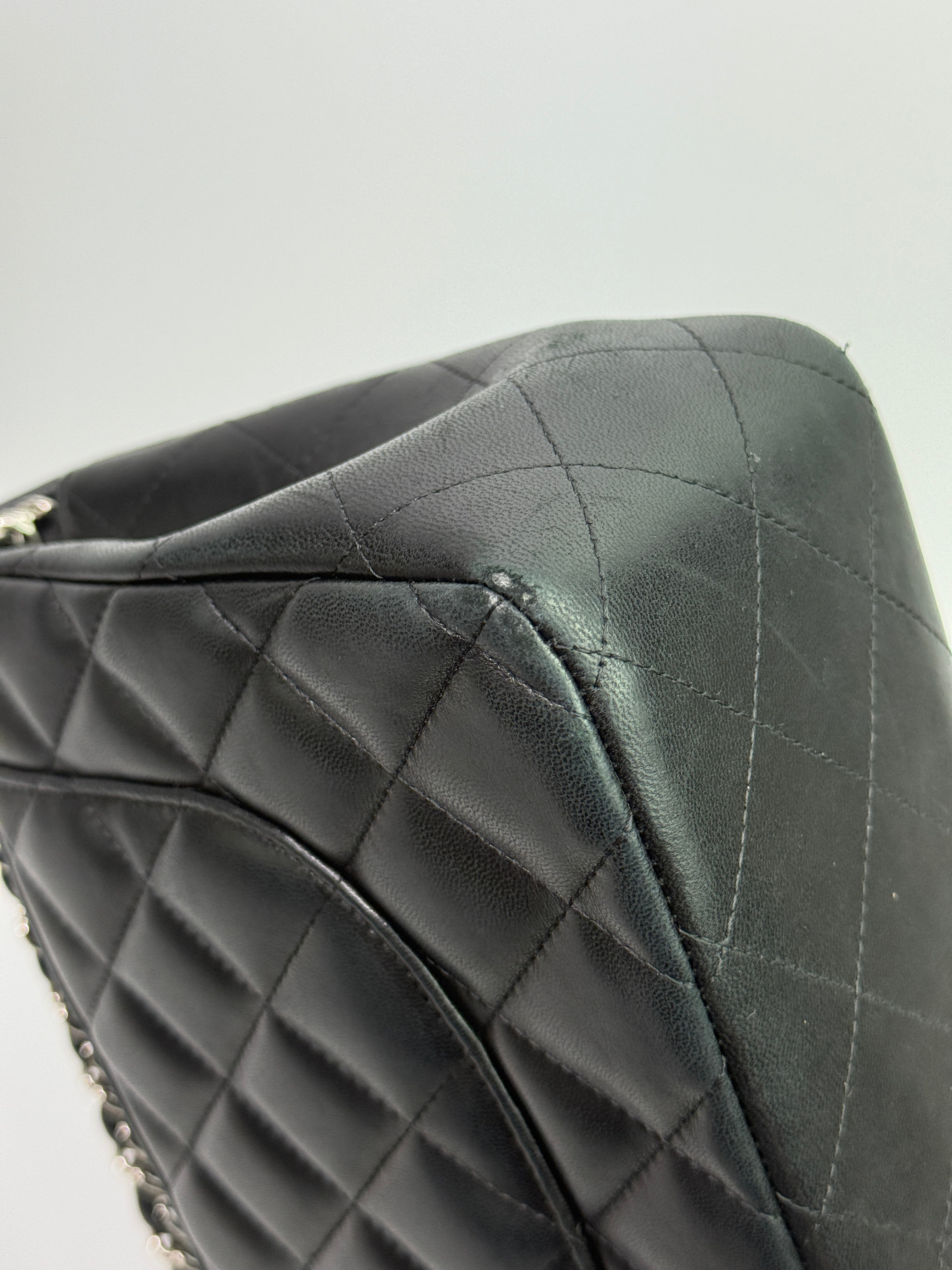 Chanel Jumbo Black Lambskin Leather With SHW