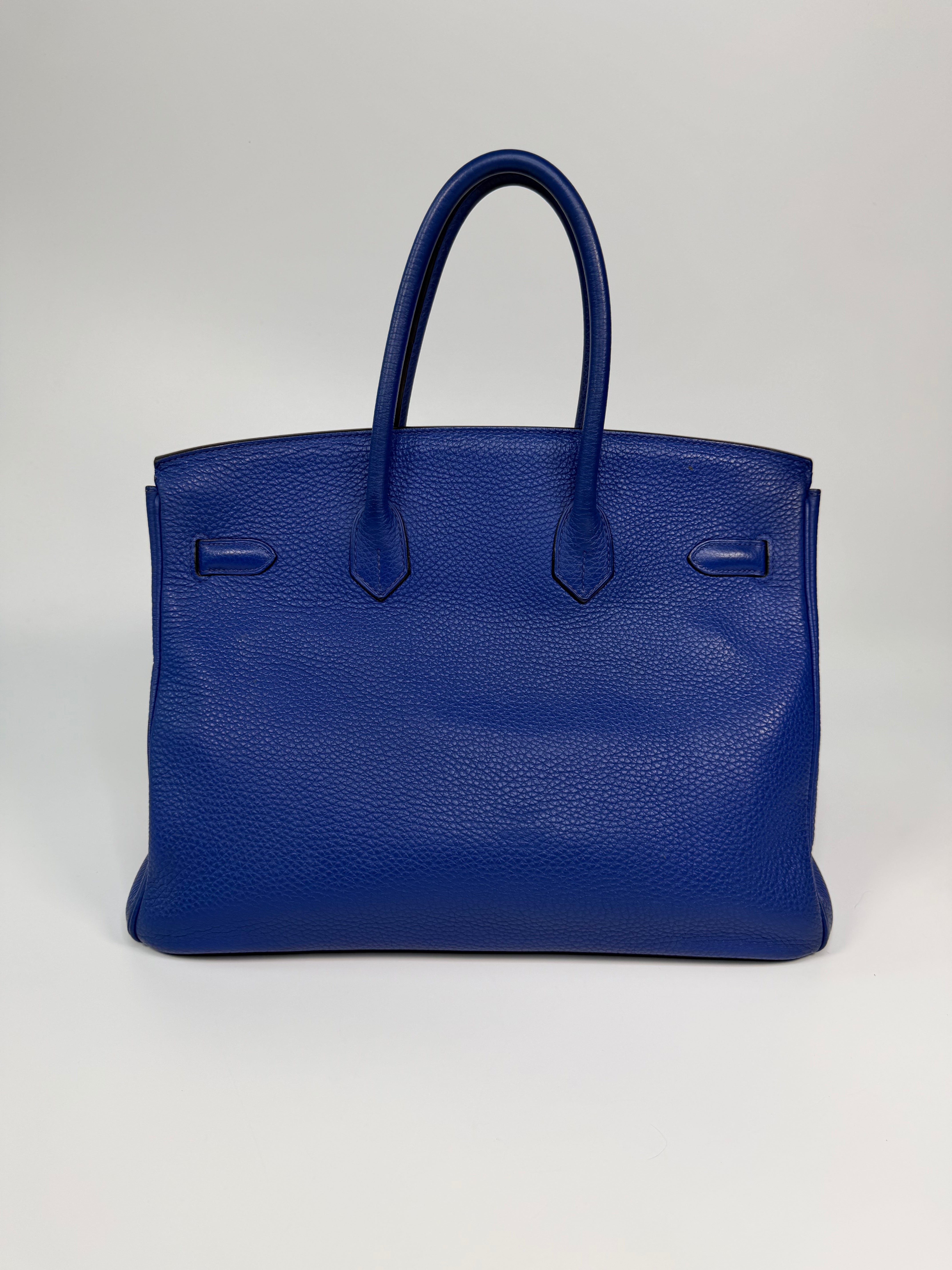 Hermès Birkin 35 Electric Bleu Togo Leather With Palladium Hardware. Authentic and preloved in very good condition.