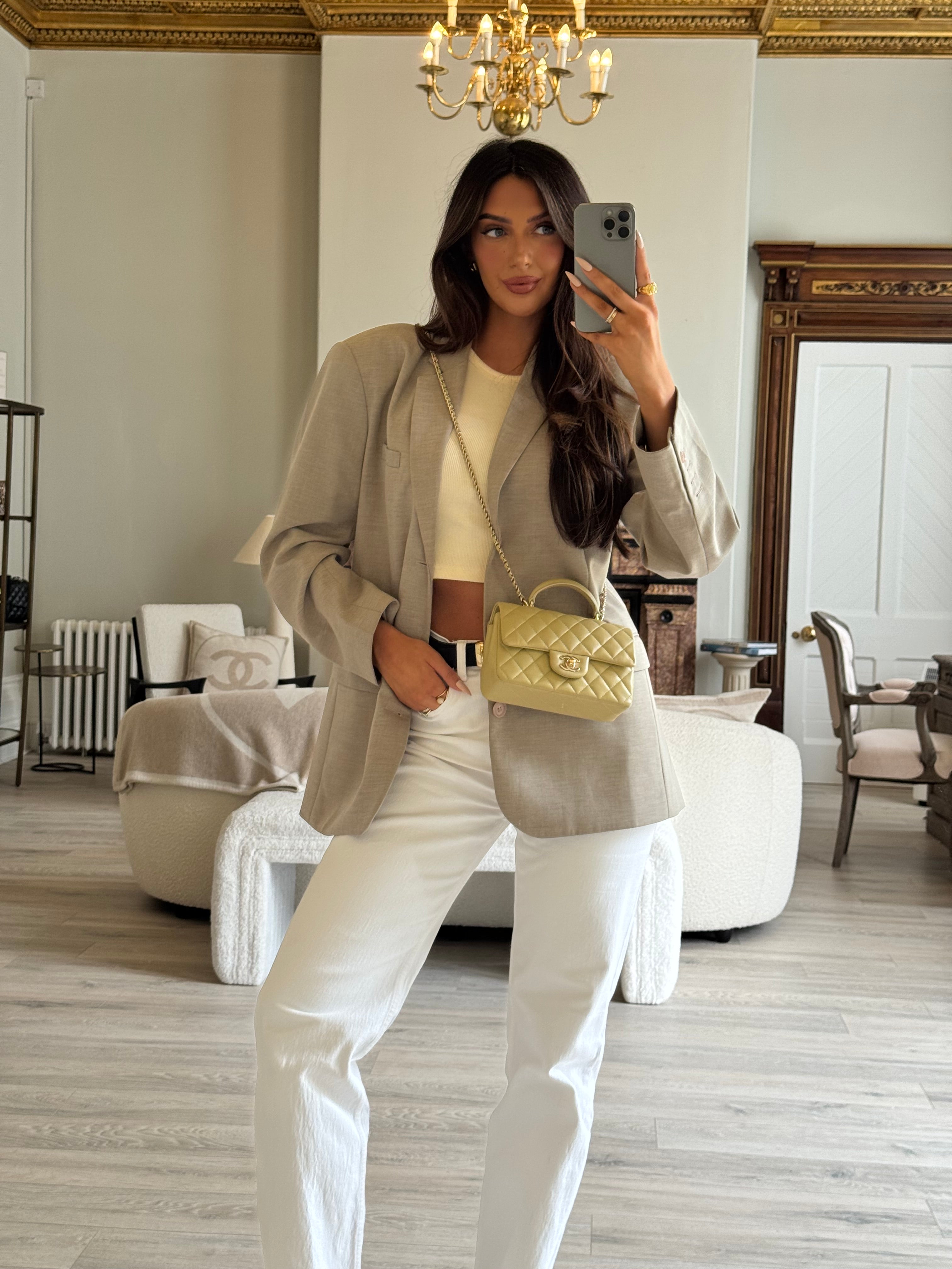 Chanel Mini Rectangle Flap Bag In Pistachio Green Lambskin With GHW