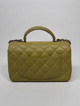 Chanel Mini Rectangle Flap Bag In Pistachio Green Lambskin With GHW