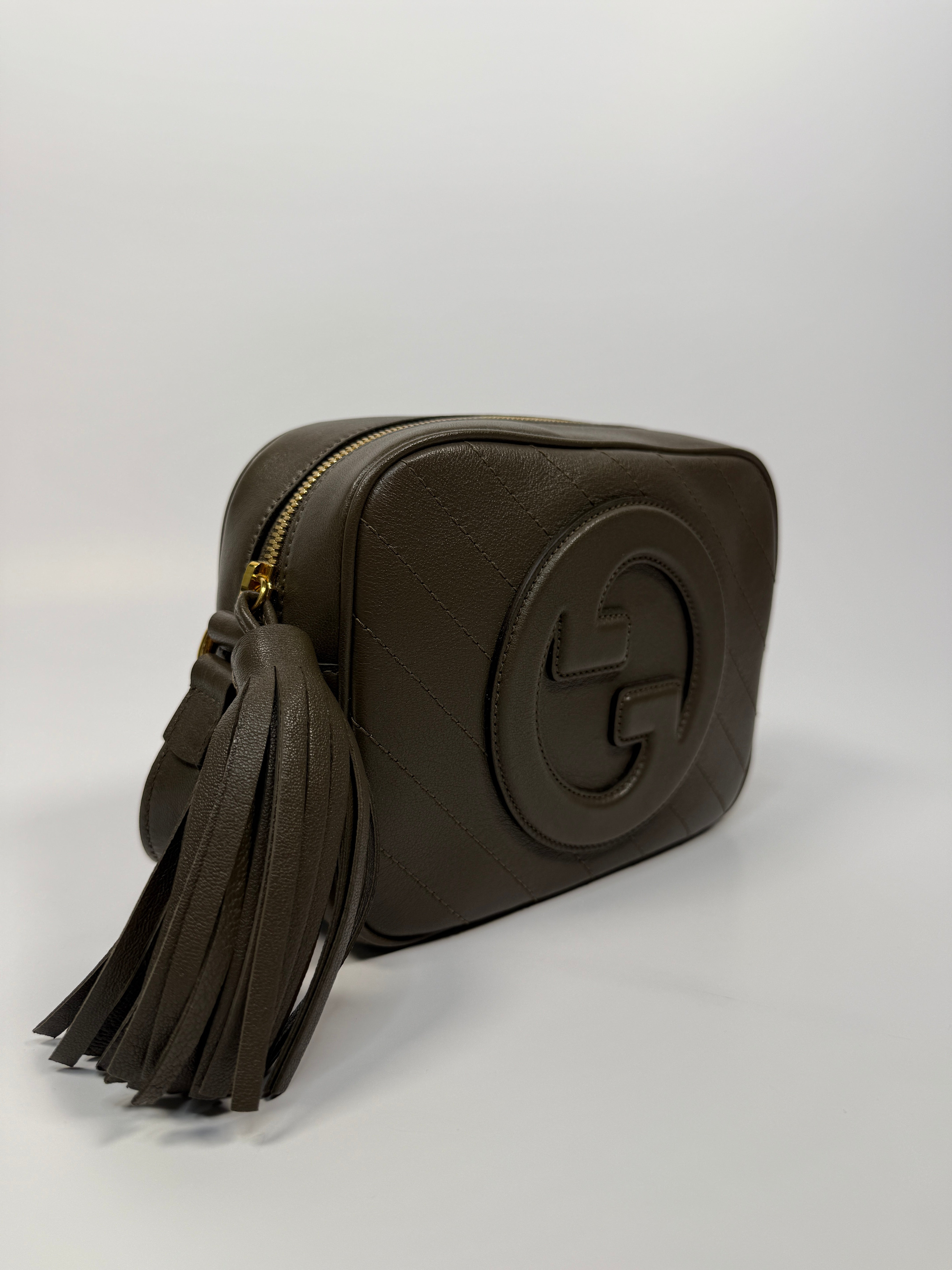 Gucci Soho Disco Crossbody Bag In Khaki  Leather