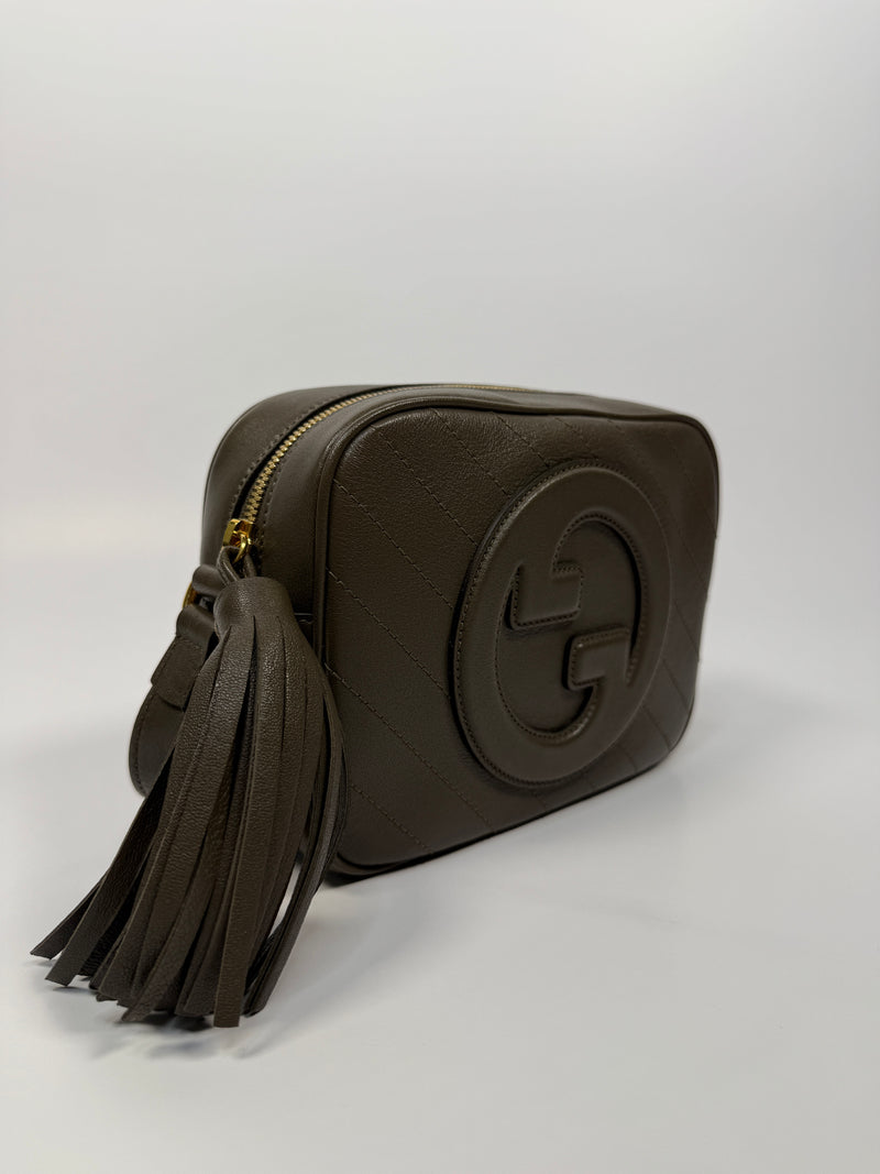 Gucci Soho Disco Crossbody Bag In Khaki  Leather