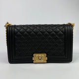 Chanel Boy Bag Medium In Black Lambskin GHW