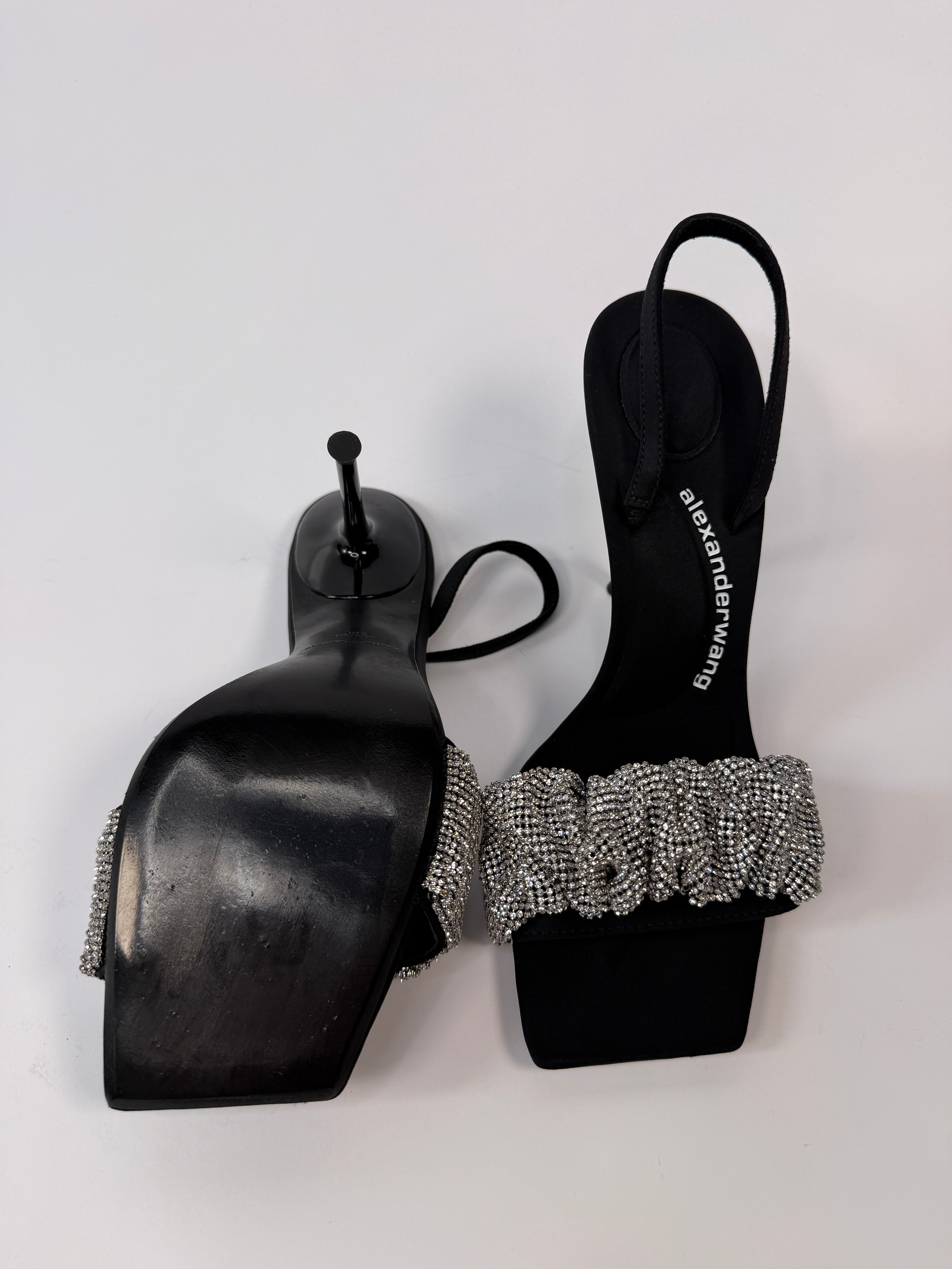 Alexander Wang Julia Scrunch Crystal Heels (Size 39.5/UK5.5)