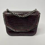 Stella McCartney Brown Croc Embossed Box Shoulder Bag