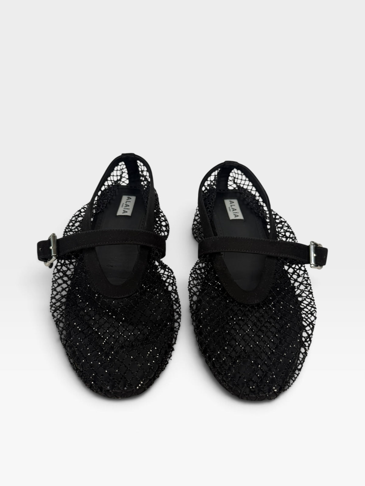 Aalia Flats In Black Mesh (Size 39.5 / UK 6.5) 100% authentic and preloved in excellent condition