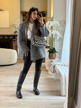 Chanel 19 Large In Houndstooth Tweed