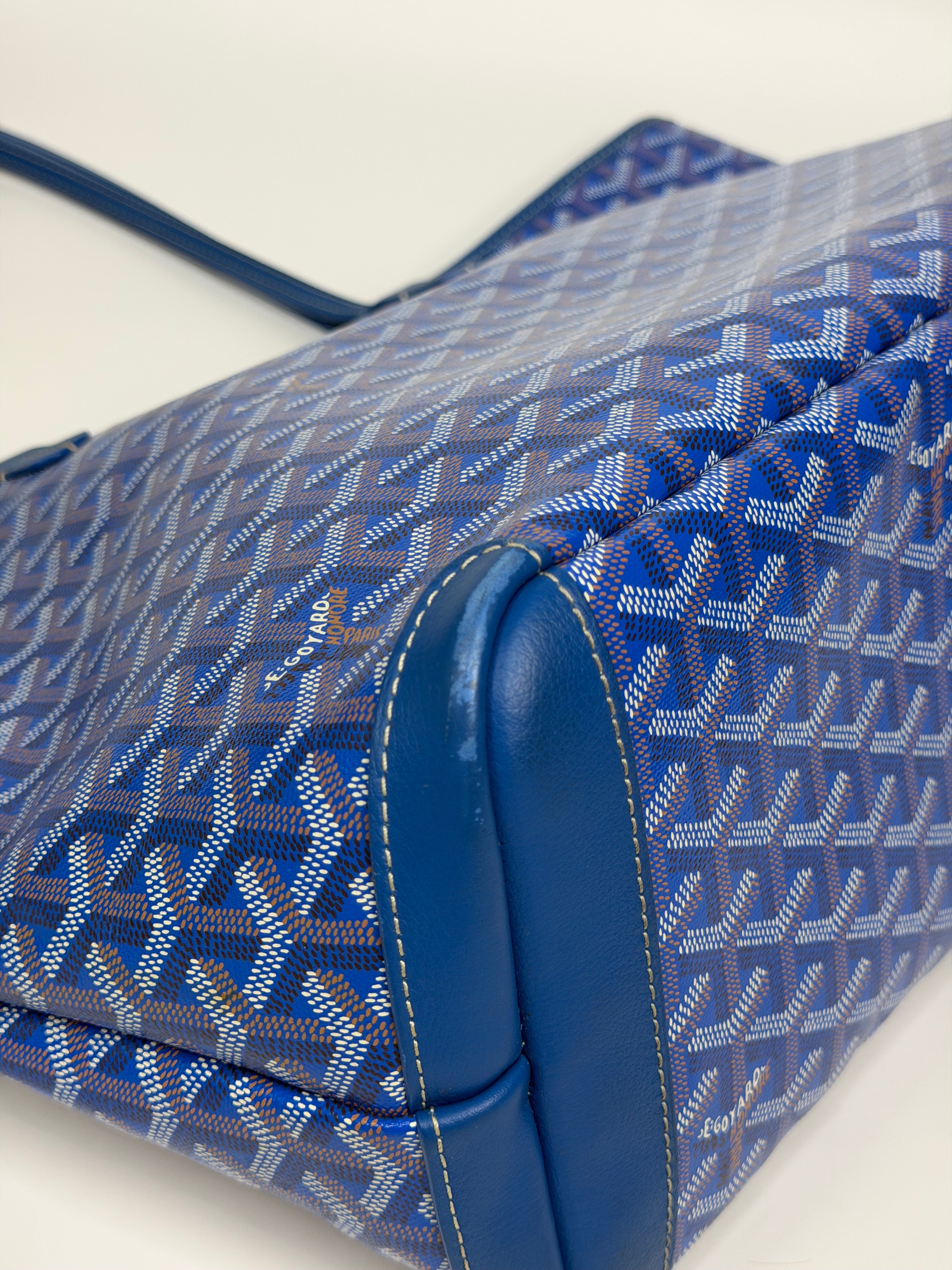 Goyard Artois MM Bag Blue Monogram. Authentic and preloved in very good condition