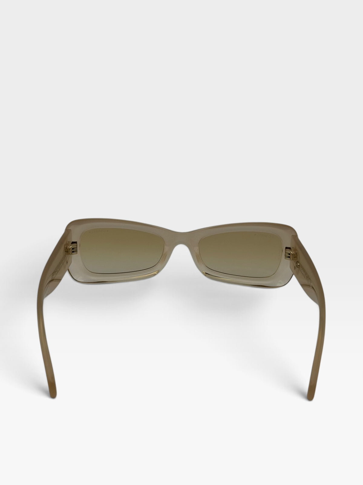 Chanel Pale Frame Sunglasses In Nude Acetate 100% authentic and preloved in excellent condition