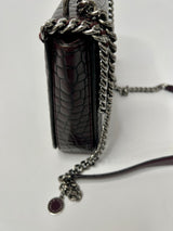 Stella McCartney Brown Croc Embossed Box Shoulder Bag