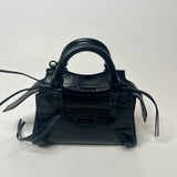 Balenciaga Black Croc Mini Neo City Classic Bag
