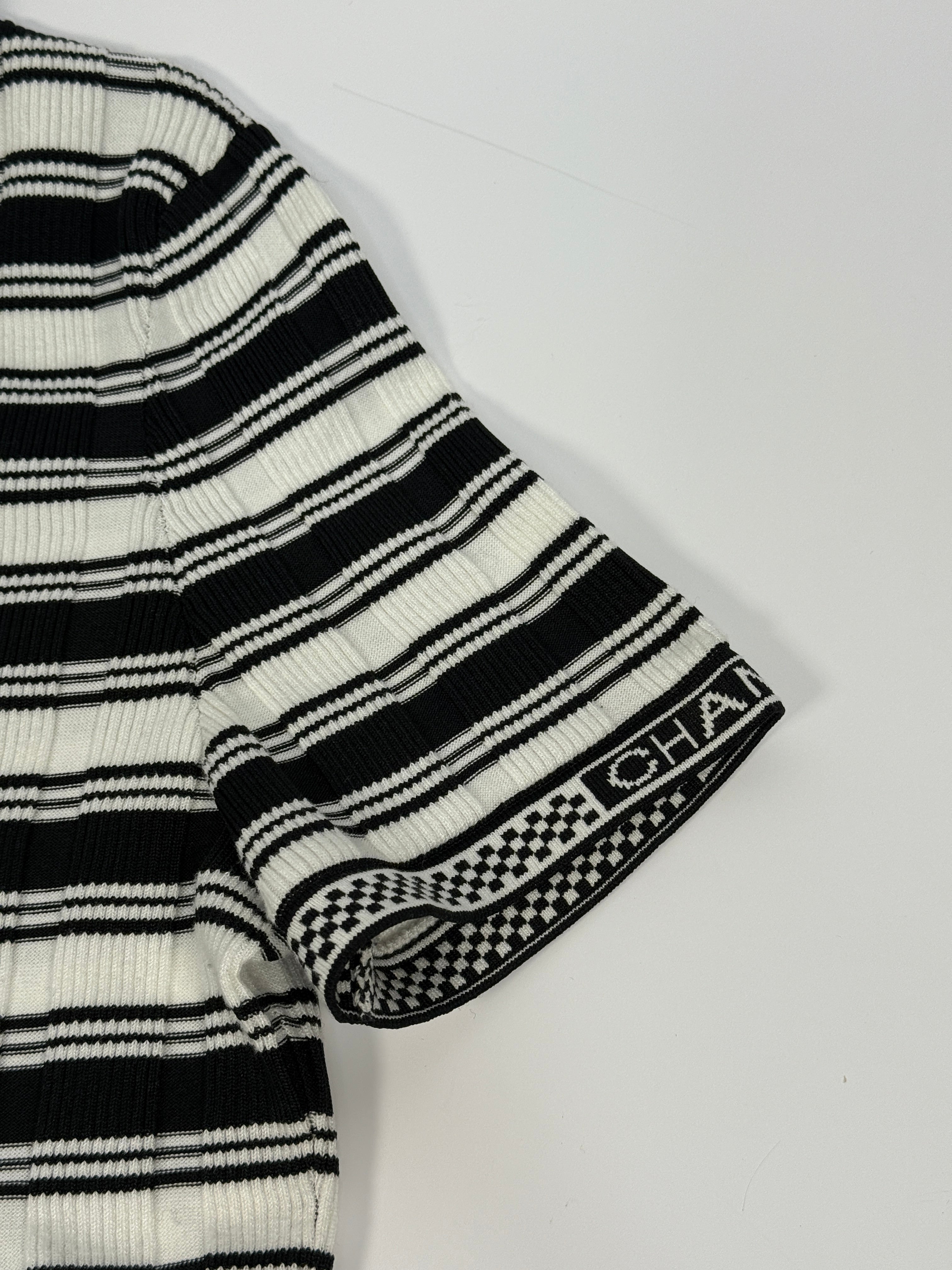 Chanel Logo Trim T-Shirt (Size 38/UK10)