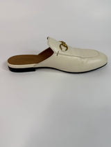 Gucci Princetown Mules In Ivory Leather (Size 37.5/UK4.5)