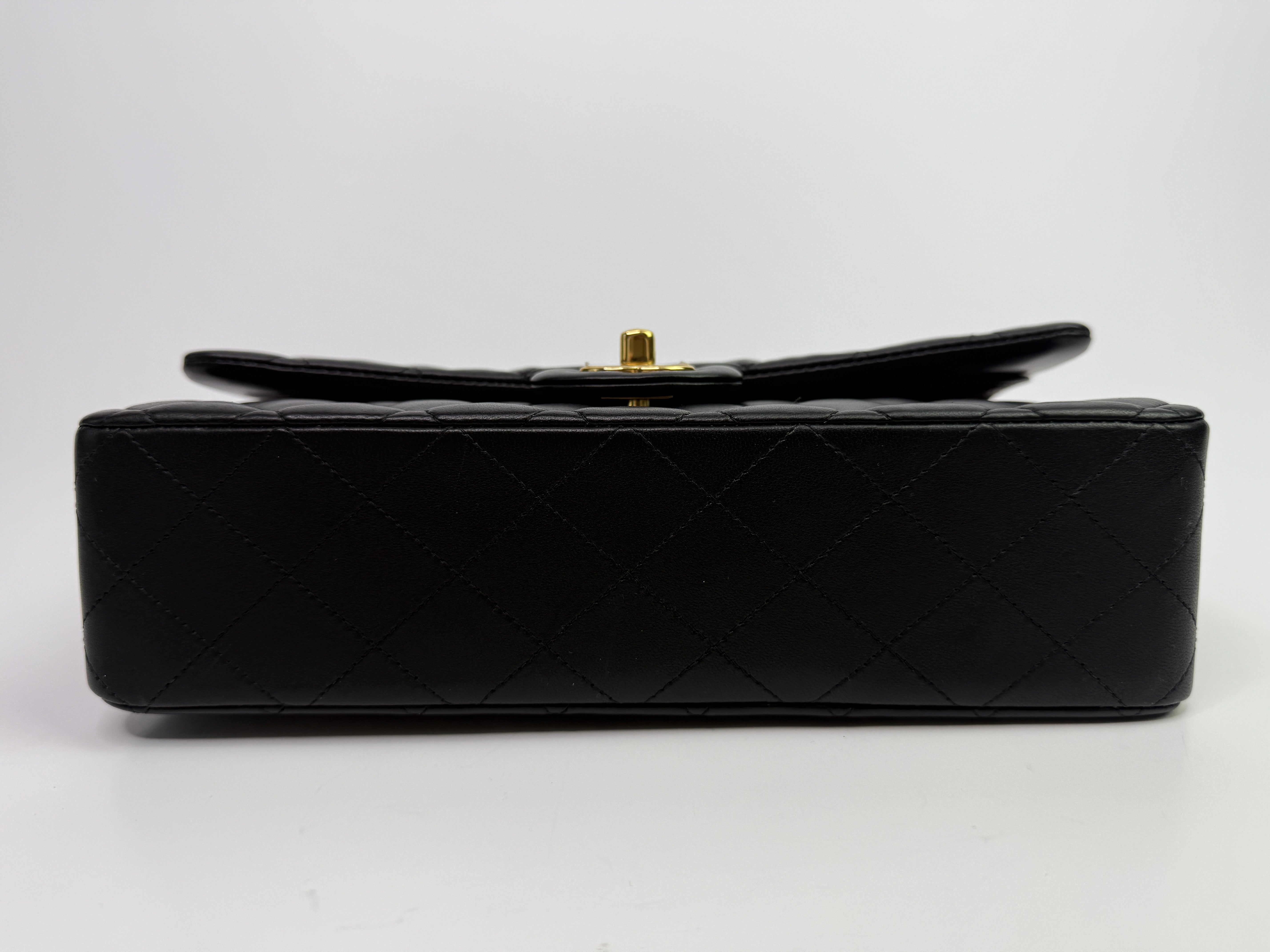 Chanel Medium Classic Double Flap Black Lambskin With GHW