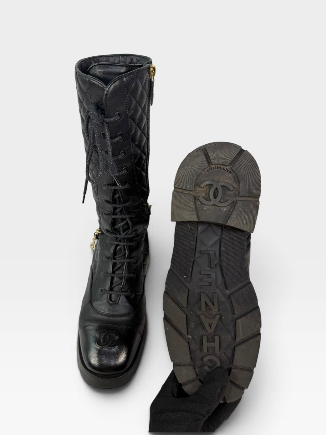 Chanel Biker Boots (Size 40.5 /UK 7.5) 100% authentic and preloved in excellent condition 
