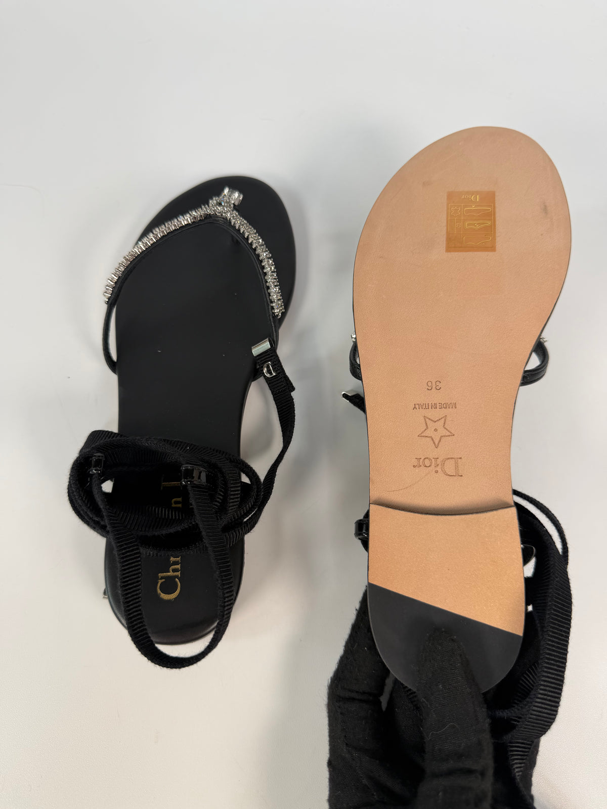 Christian Dior Bow Heeled Slingback Sandals In Blue Lambskin. Authentic and preloved in excellent condition. Insured next day delivery. Verified by Luxe Cheshire