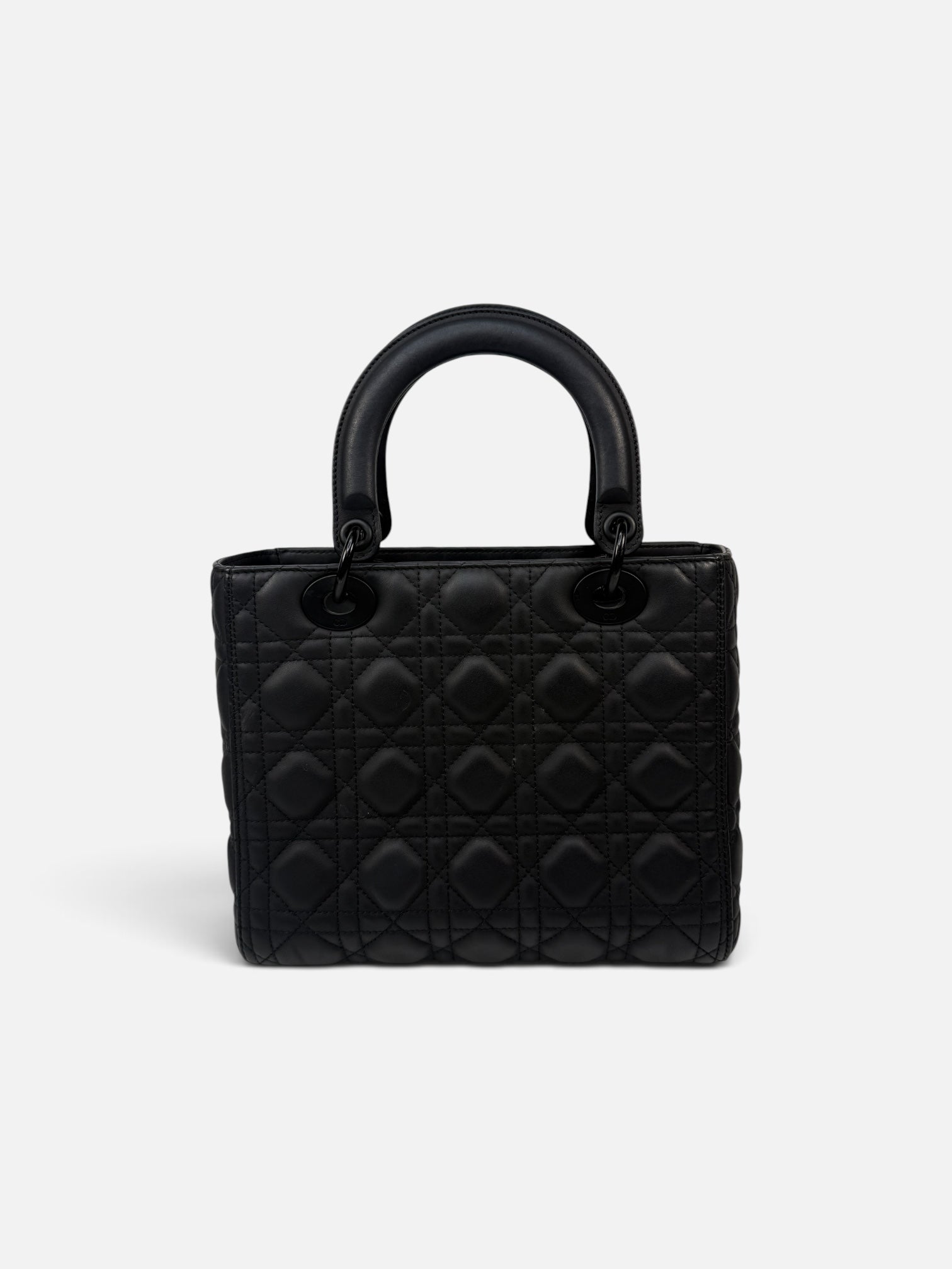 Christian Dior Medium Lady Dior In Matte Black. 100% authentic and preloved in very good condition