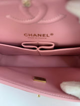 Chanel Small Classic Double Flap In Pink Caviar Leather With GHW