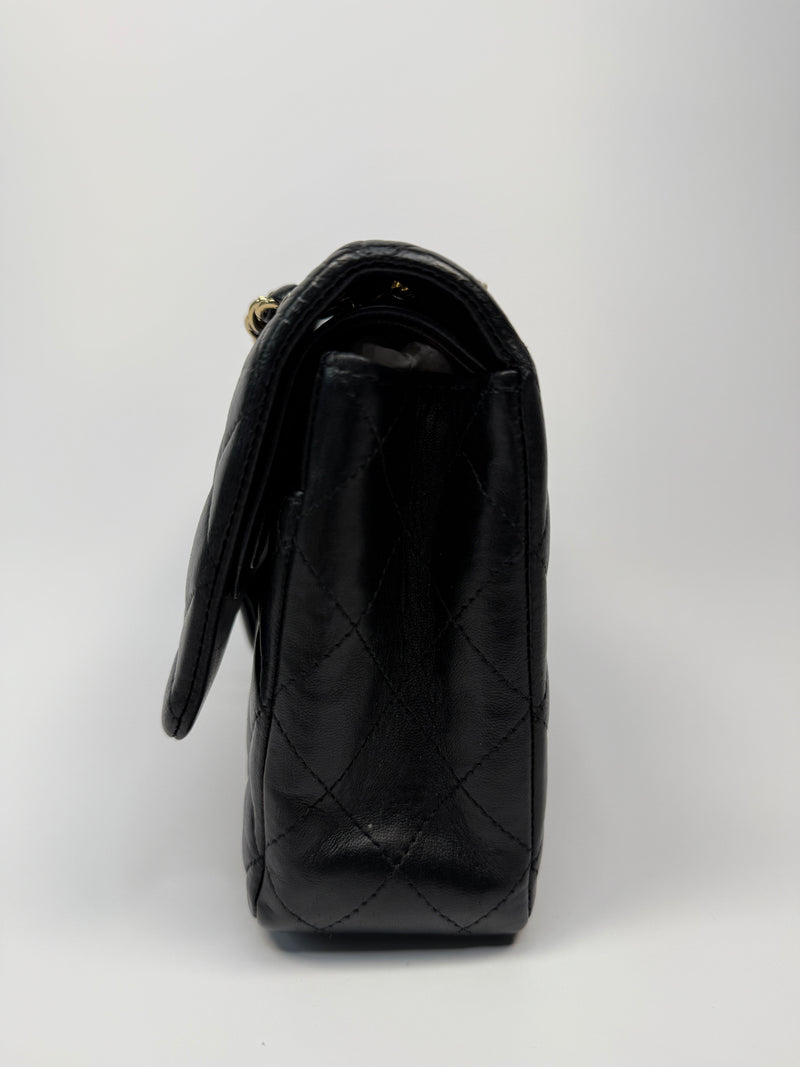 Chanel Medium Classic Double Flap Black Lambskin With GHW