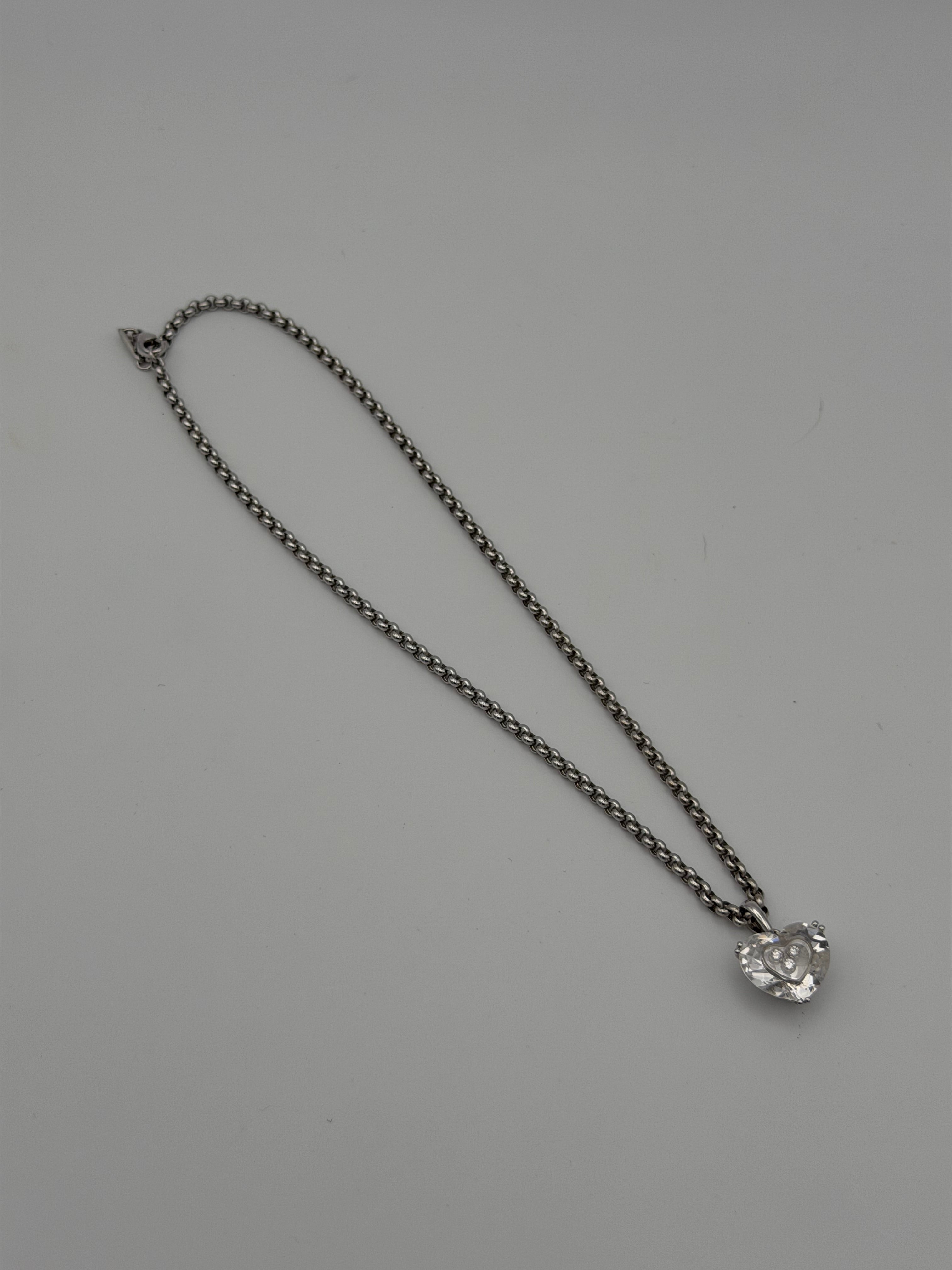 Chopard 18kt Happy Diamonds White Gold Diamond Necklace. Authentic and preloved in excellent condition.