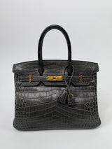 Hermès Birkin 30 In Matte Graphite Crocodile With GHW