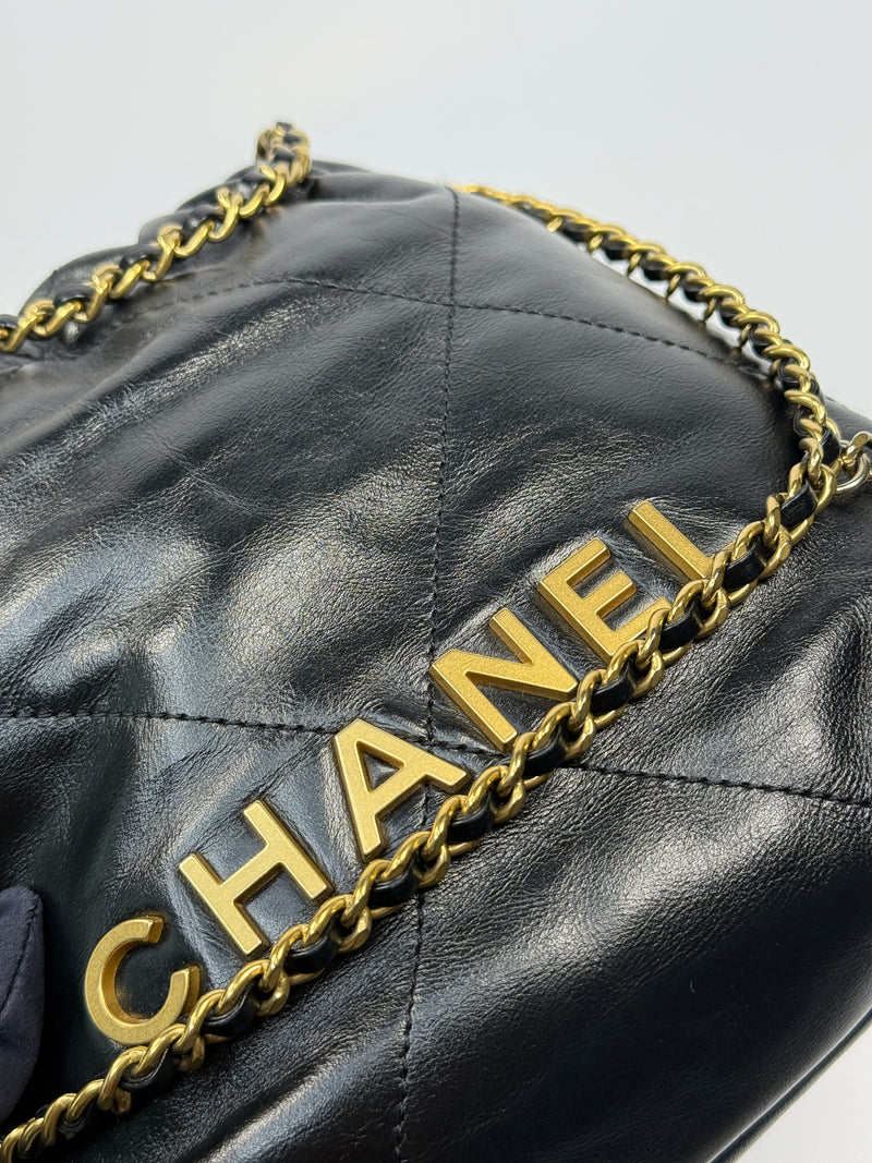 Chanel 22 Mini Bag Black Calfskin With GHW