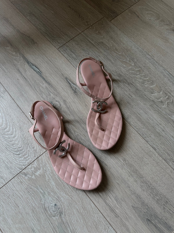 Chanel CC Thong Sandals (Size 38.5/UK5.5)