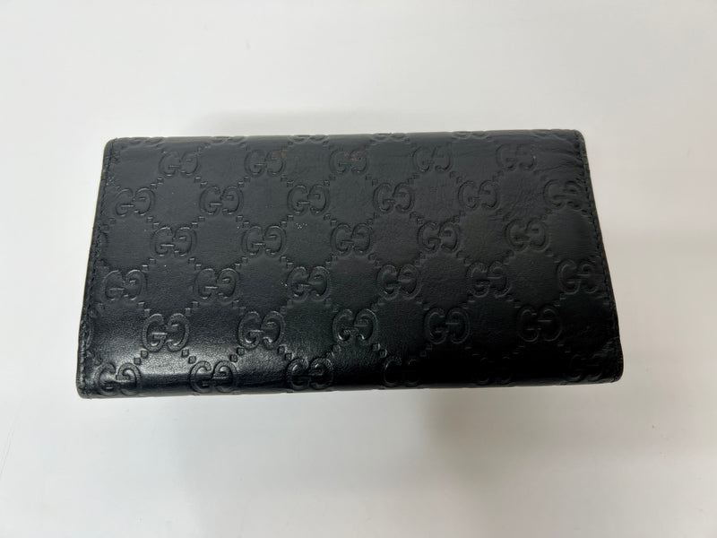 Gucci Black Leather GG Embossed Wallet