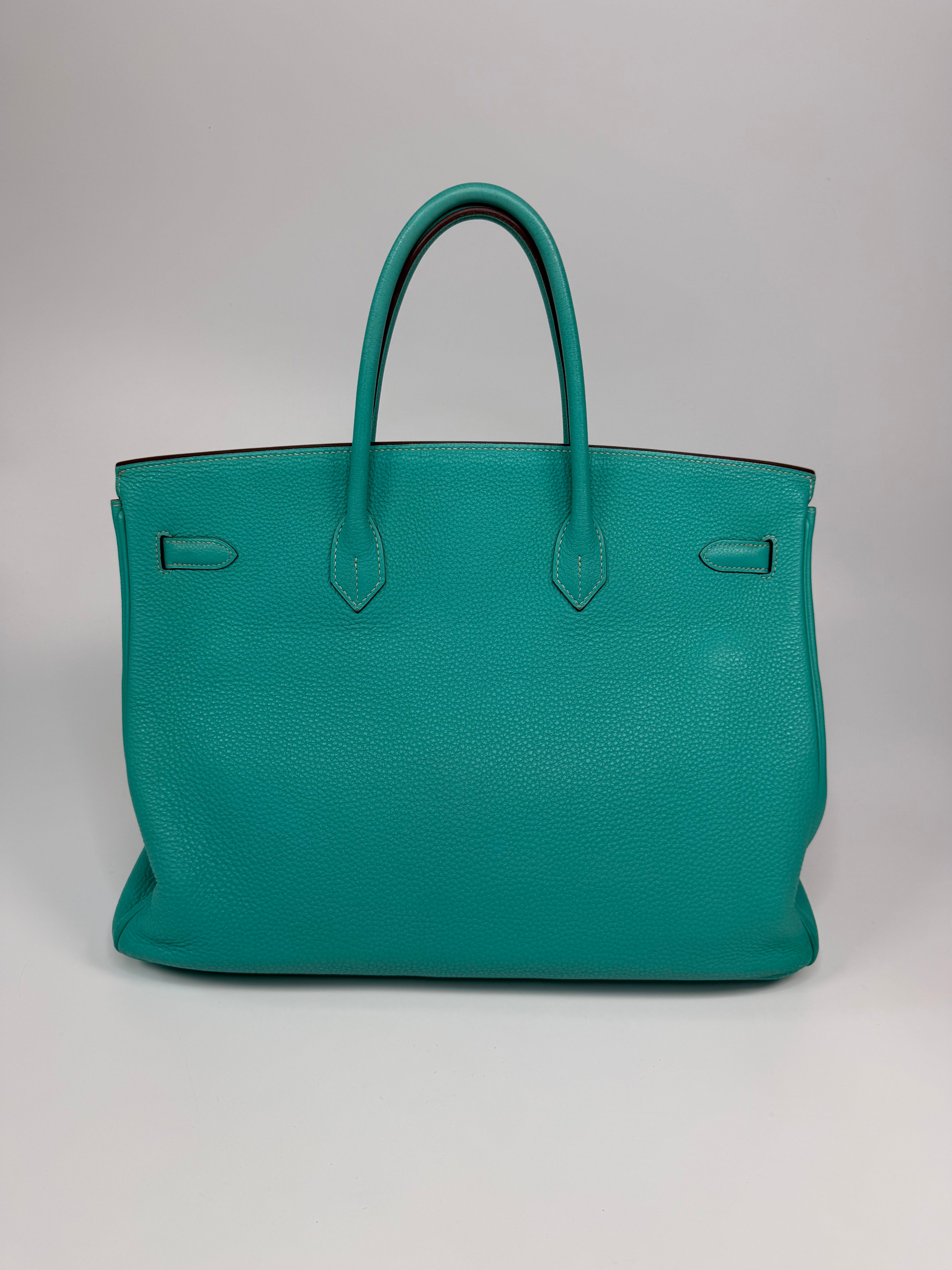 Hermès Birkin 40 In Bleu Lagoon Togo Leather With Palladium Hardware