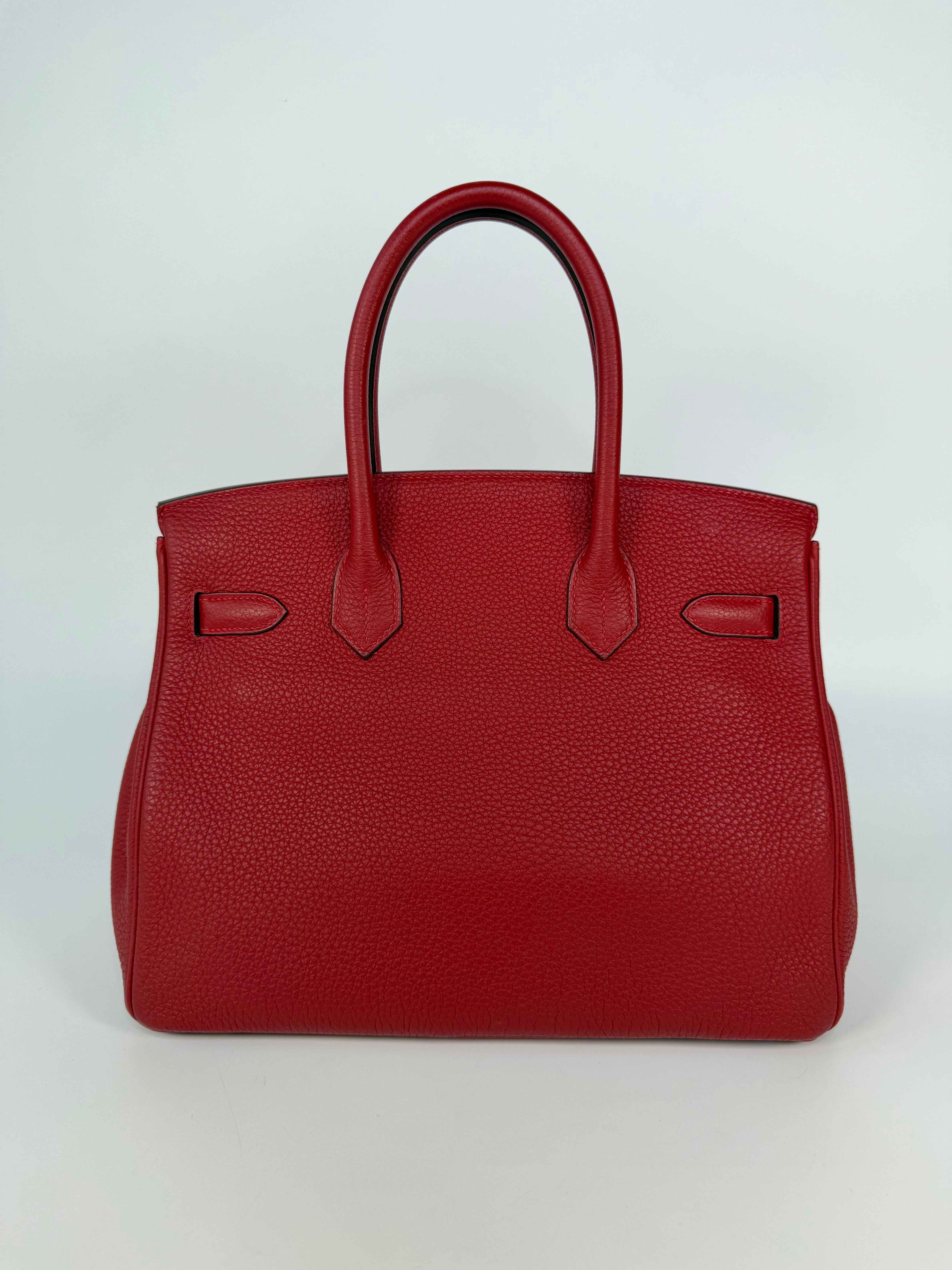 Hermès Birkin 30 In Rouge Casaque Togo Leather With Gold Hardware 100% Authentic and preloved in excellent condition