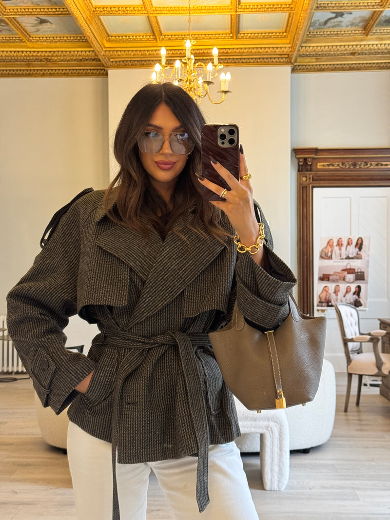 Hermès Picotin 18 In Etoupe Clemence Leather With GHW