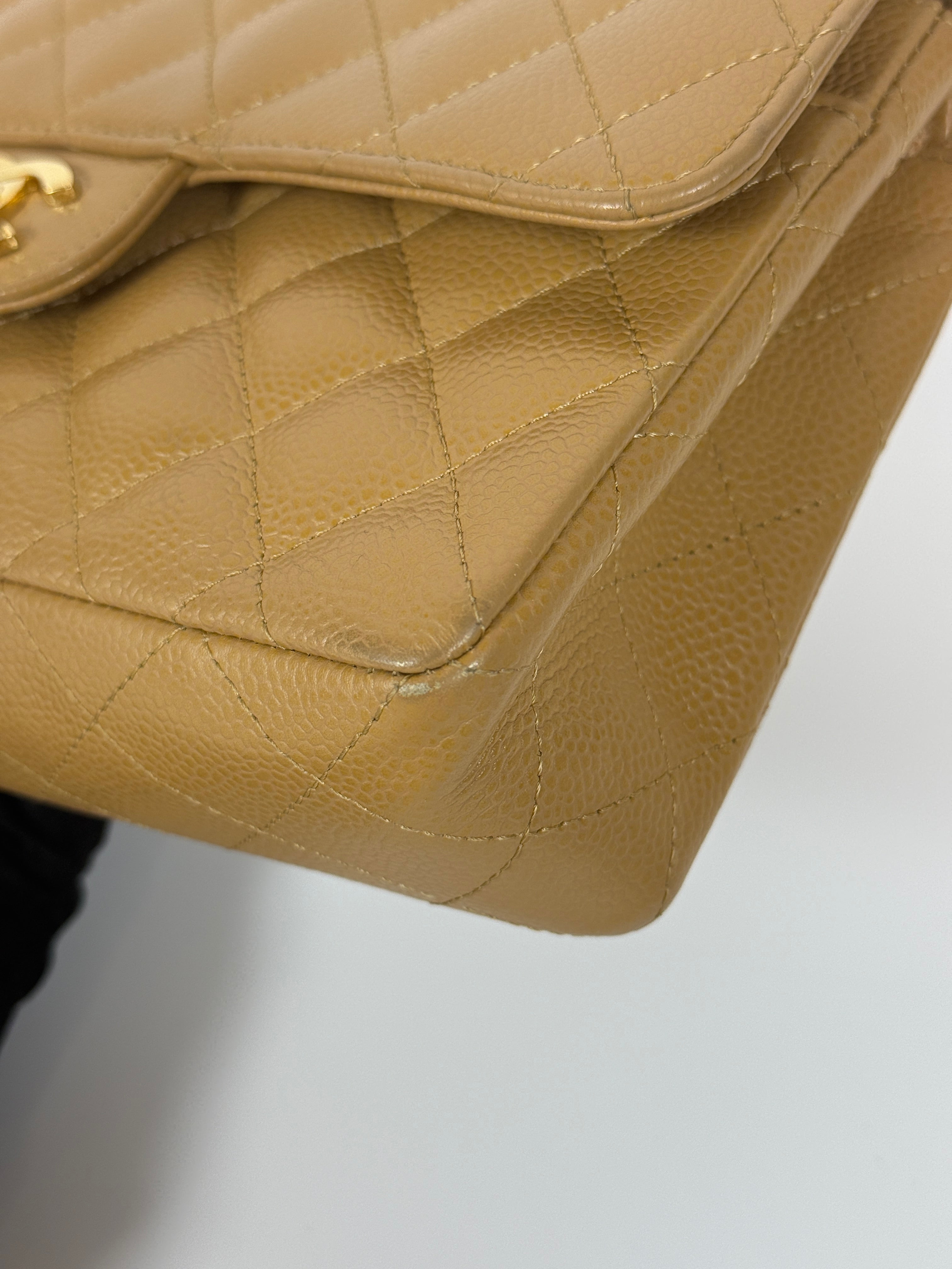 Chanel Small Classic Double Flap In Beige Caviar Leather With 24kt Gold Hardware. Authentic and Preloved. Excellent Condition, 100% Authenticity guarantee 