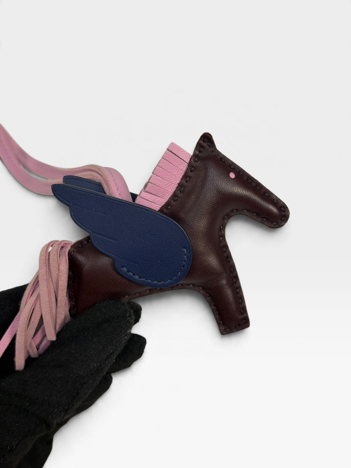 Hermès Rodeo Pegasus Charm In Rouge Sellier, Mauve Sylvestre & Bleu Saphir. 100% authentic and pre loved in excellent condition. 