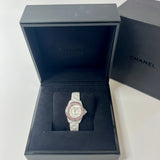 Chanel J12 White Ceramic & Steel Pink Sapphires Bezel H2010