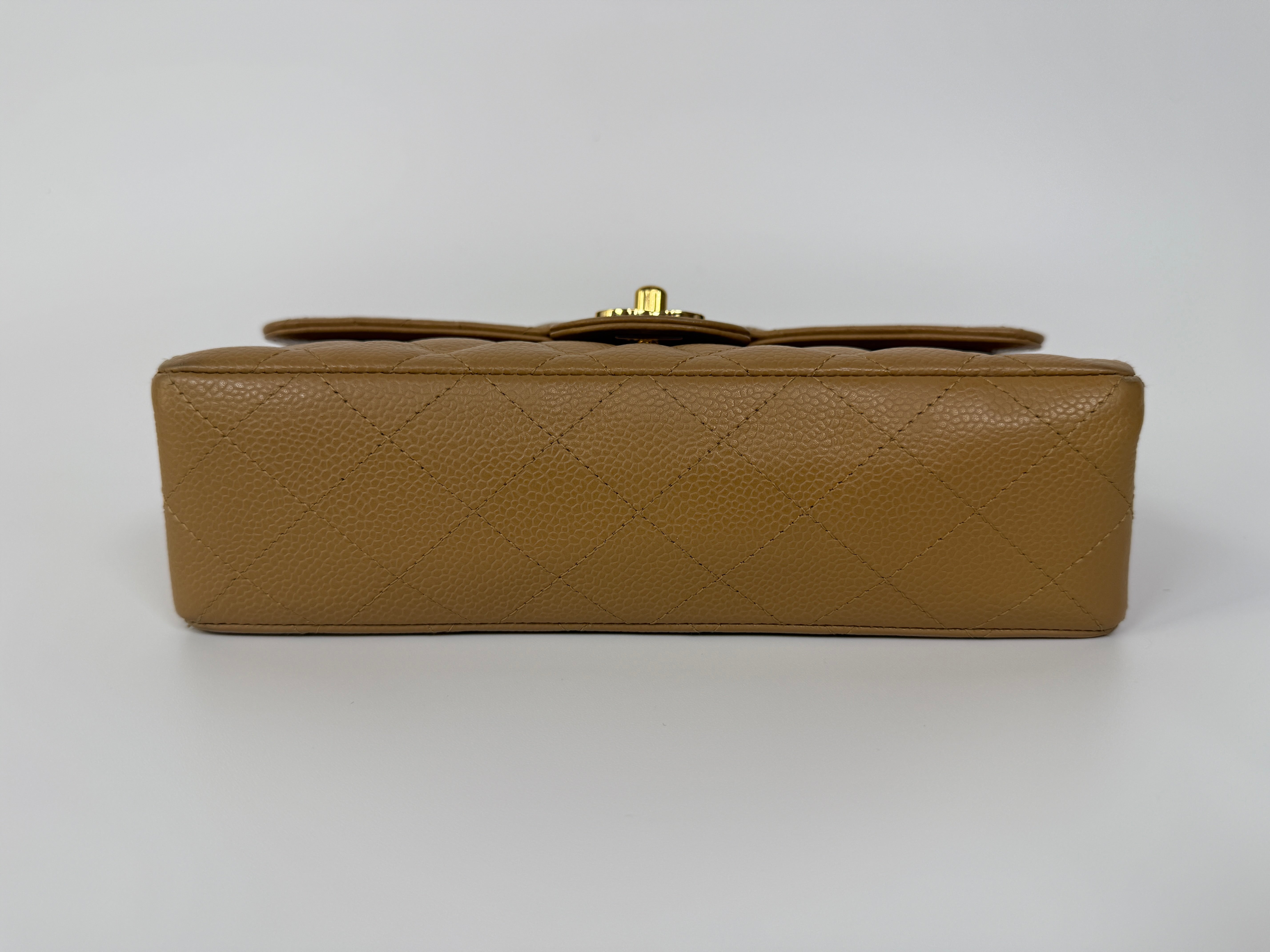 Chanel Small Classic Double Flap In Beige Caviar Leather With 24kt Gold Hardware. Authentic and Preloved. Excellent Condition, 100% Authenticity guarantee 