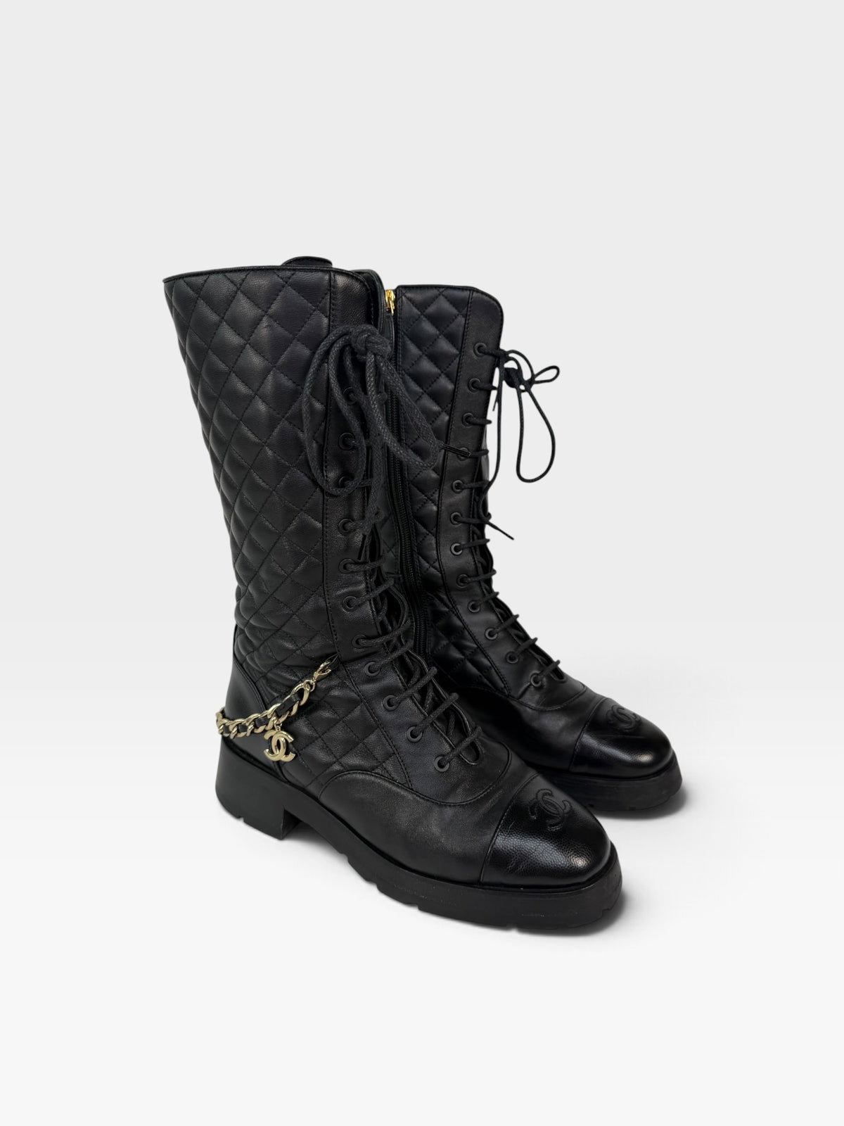 Chanel Biker Boots (Size 40.5 /UK 7.5) 100% authentic and preloved in excellent condition 