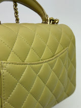Chanel Mini Rectangle Flap Bag In Pistachio Green Lambskin With GHW
