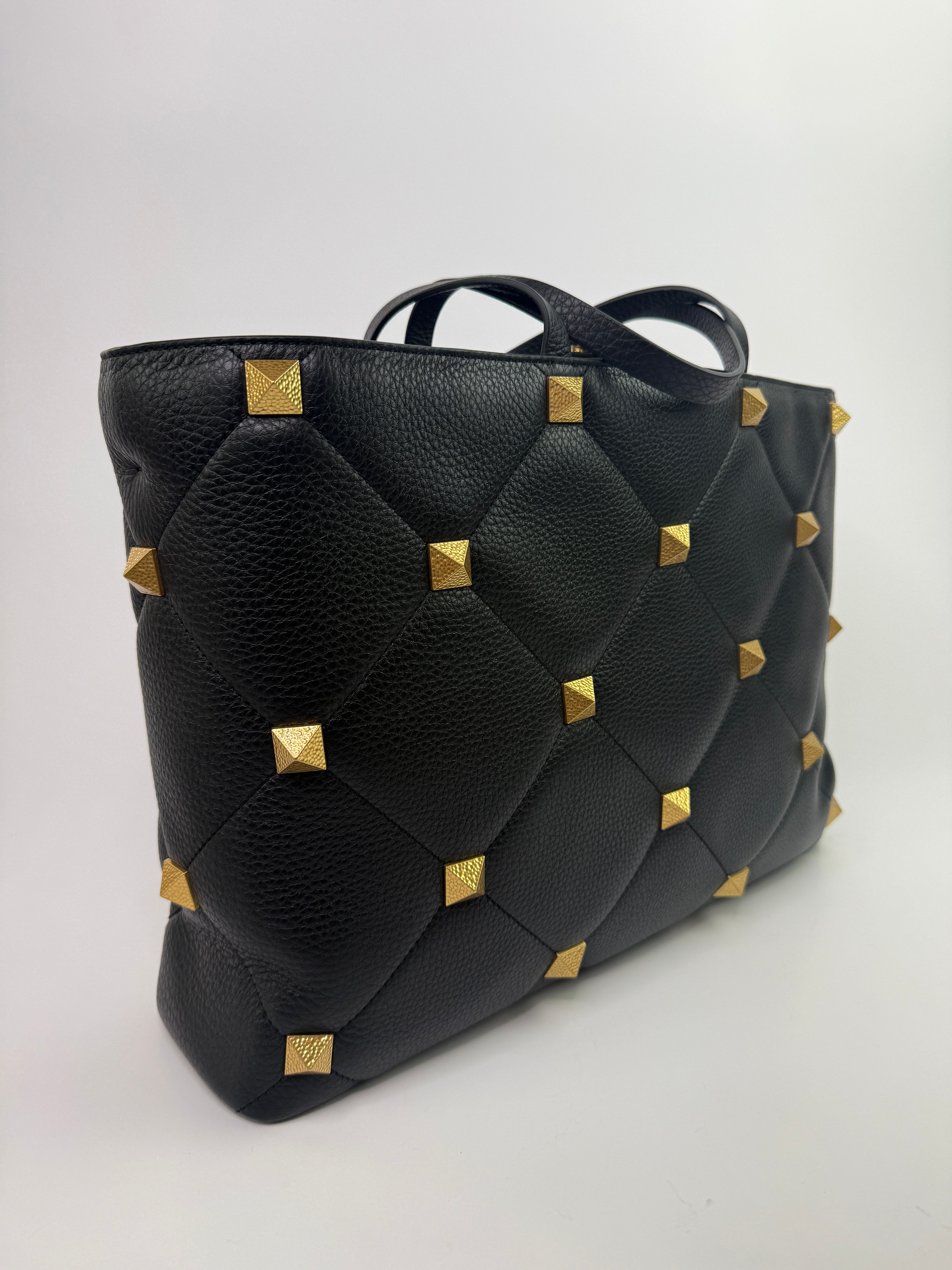 Valentino Garavani Grained Calfskin Quilted Large Roman Stud Tote