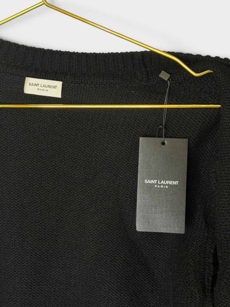 Saint Laurent Sequin Monogram Cardigan In Black (Size L). 100% authentic and preloved in excellent condition