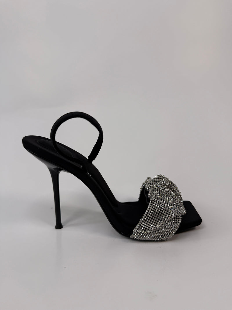 Alexander Wang Julia Scrunch Crystal Heels (Size 39.5/UK5.5)