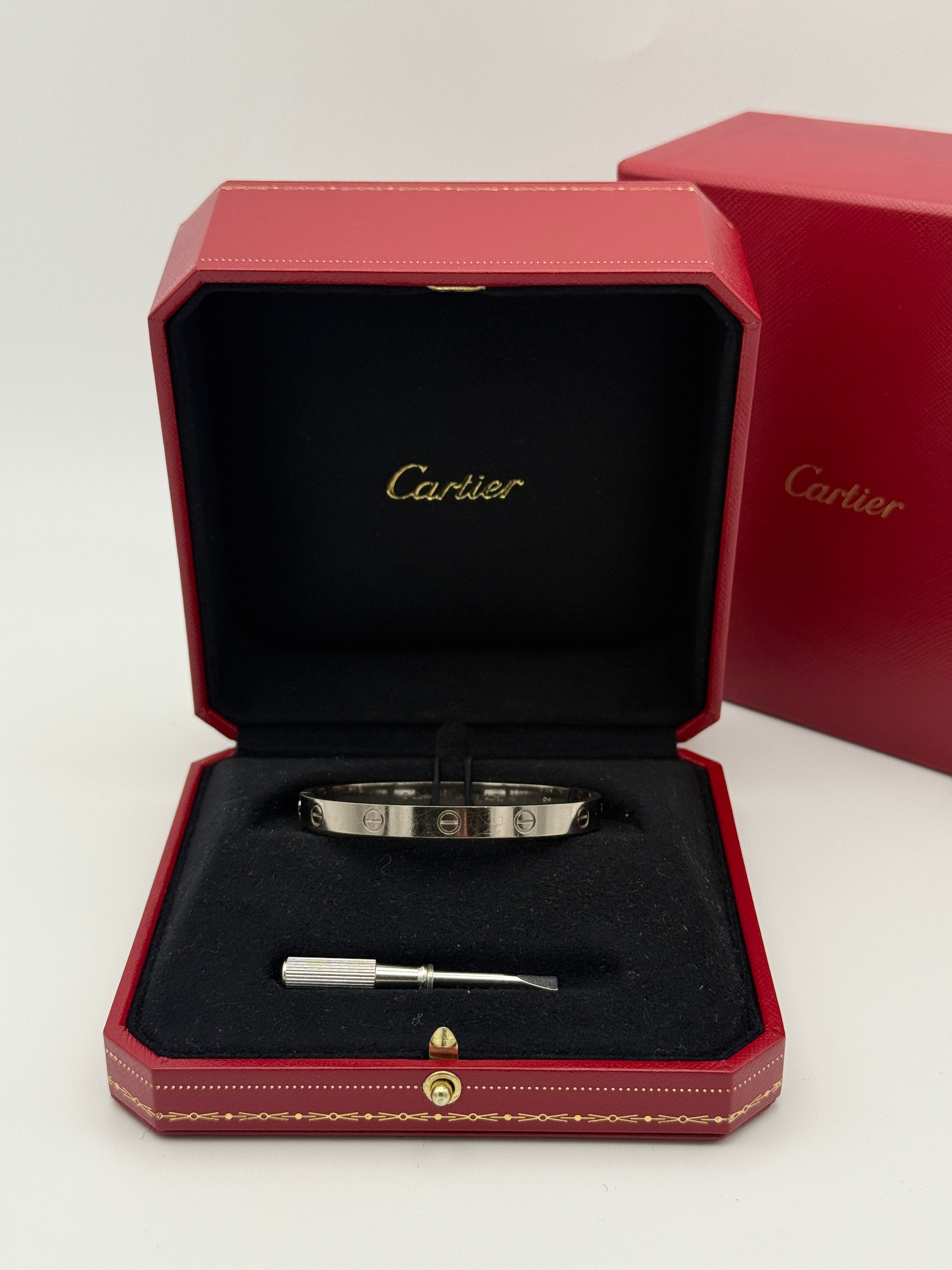 Cartier Love Bracelet in White Gold - Classic Model Authentic and preloved Excellent condition. 100% Authenticity gurantee 