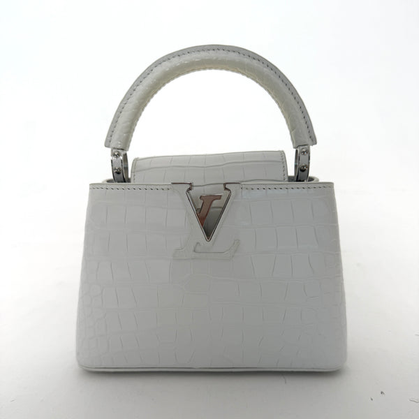 Louis Vuitton Capucines BB In Soft Shine White Alligator Leather