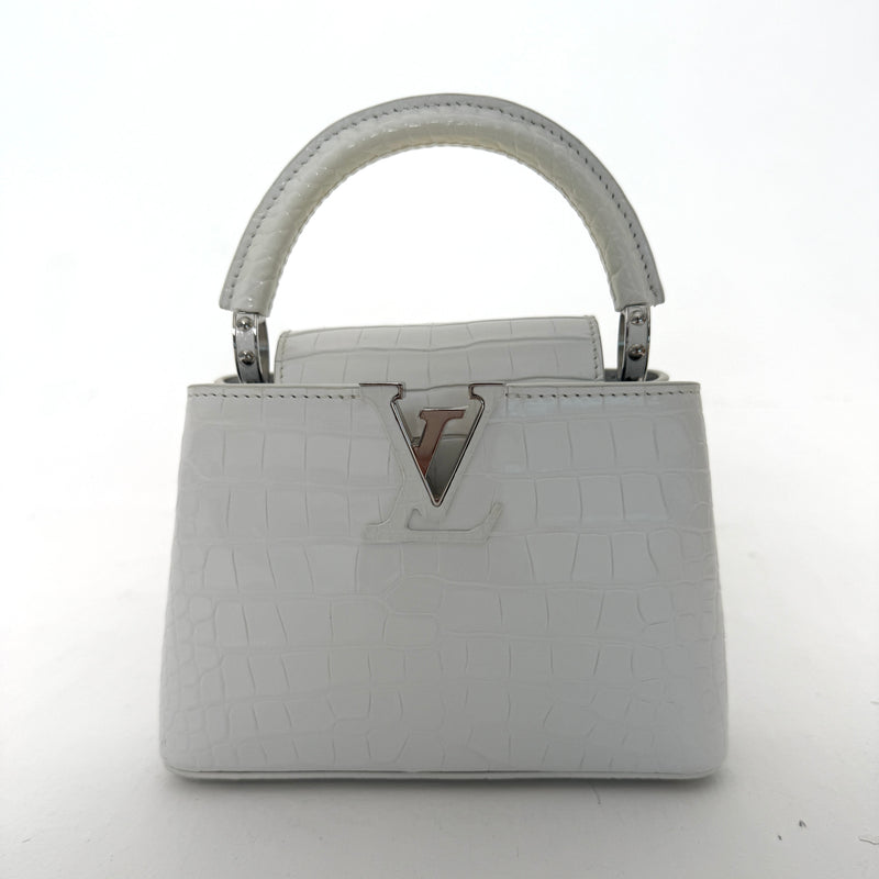 Louis Vuitton Capucines BB In Soft Shine White Alligator Leather
